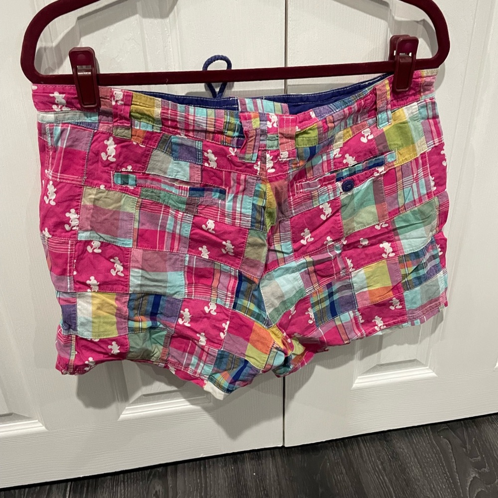 Disney Pink Plaid Women's Cargo Shorts - Picture 2 of 3